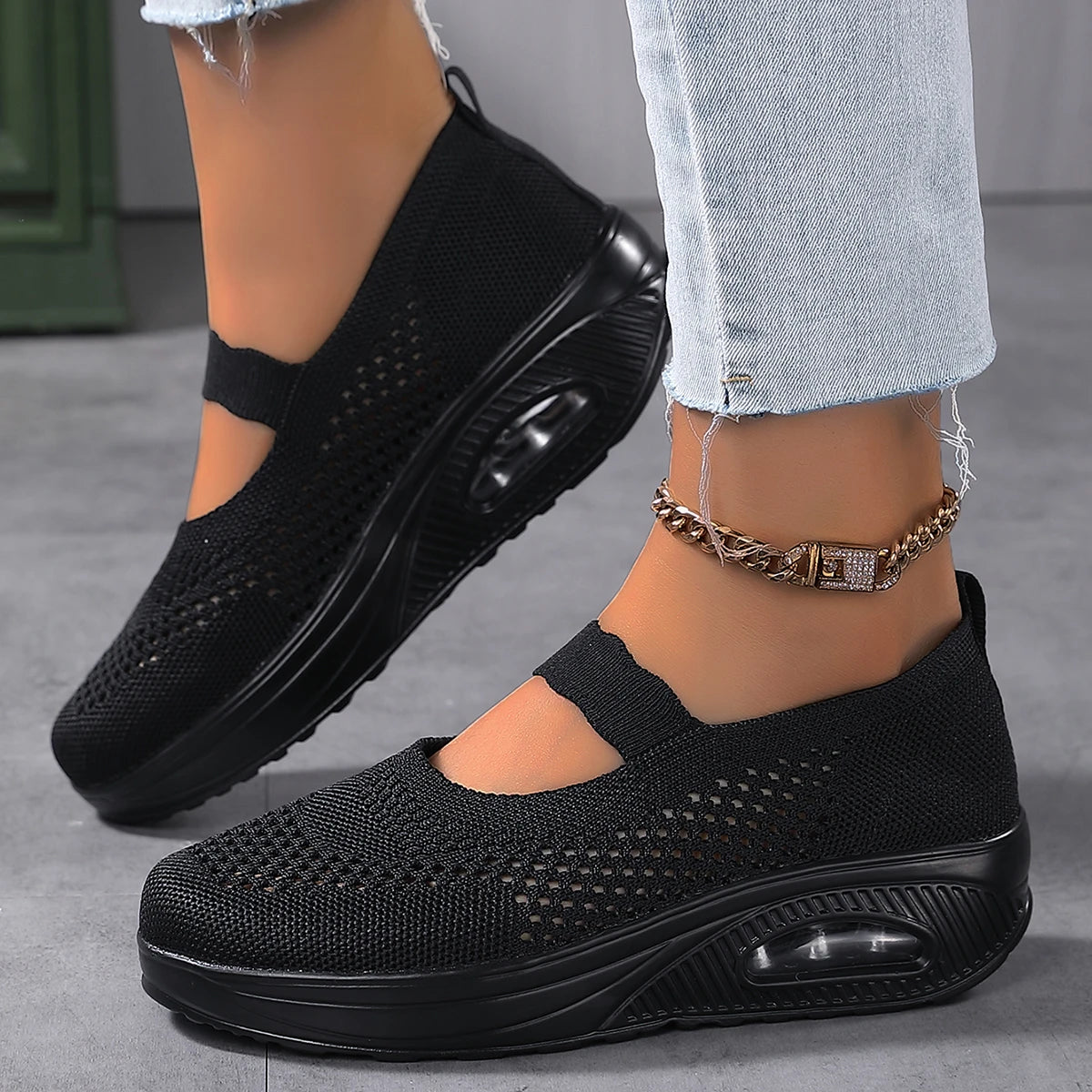Fashion Woman Vulcanize Platform Casual Sneakers Women Flats Mesh Breathable Running Walking Shoes Chunky Sports