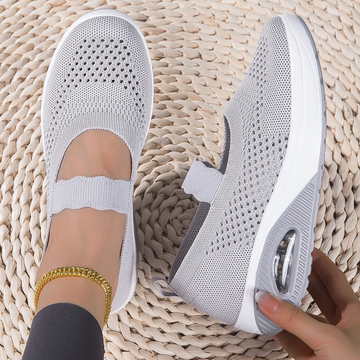 Fashion Woman Vulcanize Platform Casual Sneakers Women Flats Mesh Breathable Running Walking Shoes Chunky Sports