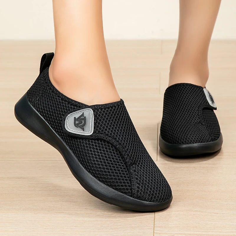 New Women Diabetic Edema Shoes Sneakers Women Extra Wide Soft-Sole Adjustable Strap Shoes Footwear Swollen Feet