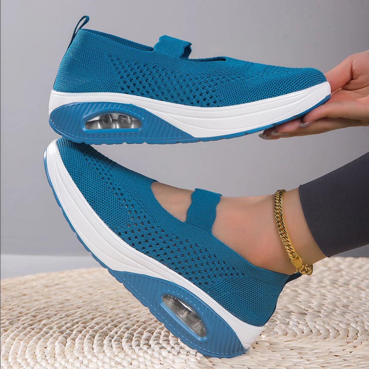 Fashion Woman Vulcanize Platform Casual Sneakers Women Flats Mesh Breathable Running Walking Shoes Chunky Sports