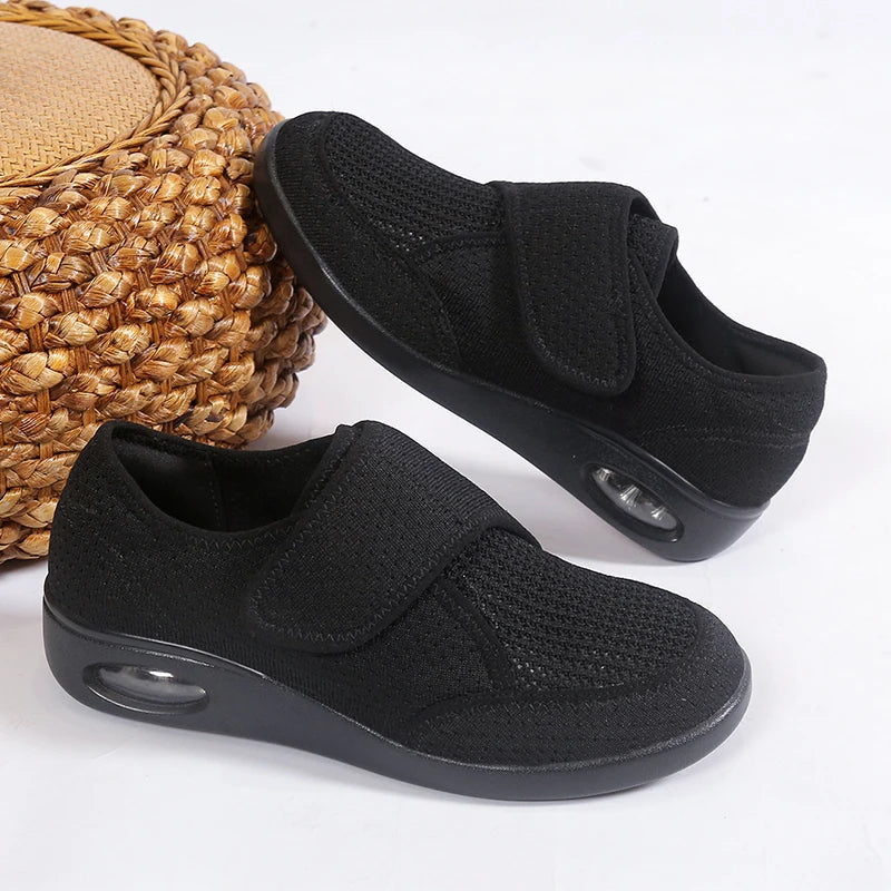 Unisex Walking Shoes Men Diabetic Shoes Elderly Casual Solid Color Flat Shoes Women Soft Comfortable Sneakers Plus Size
