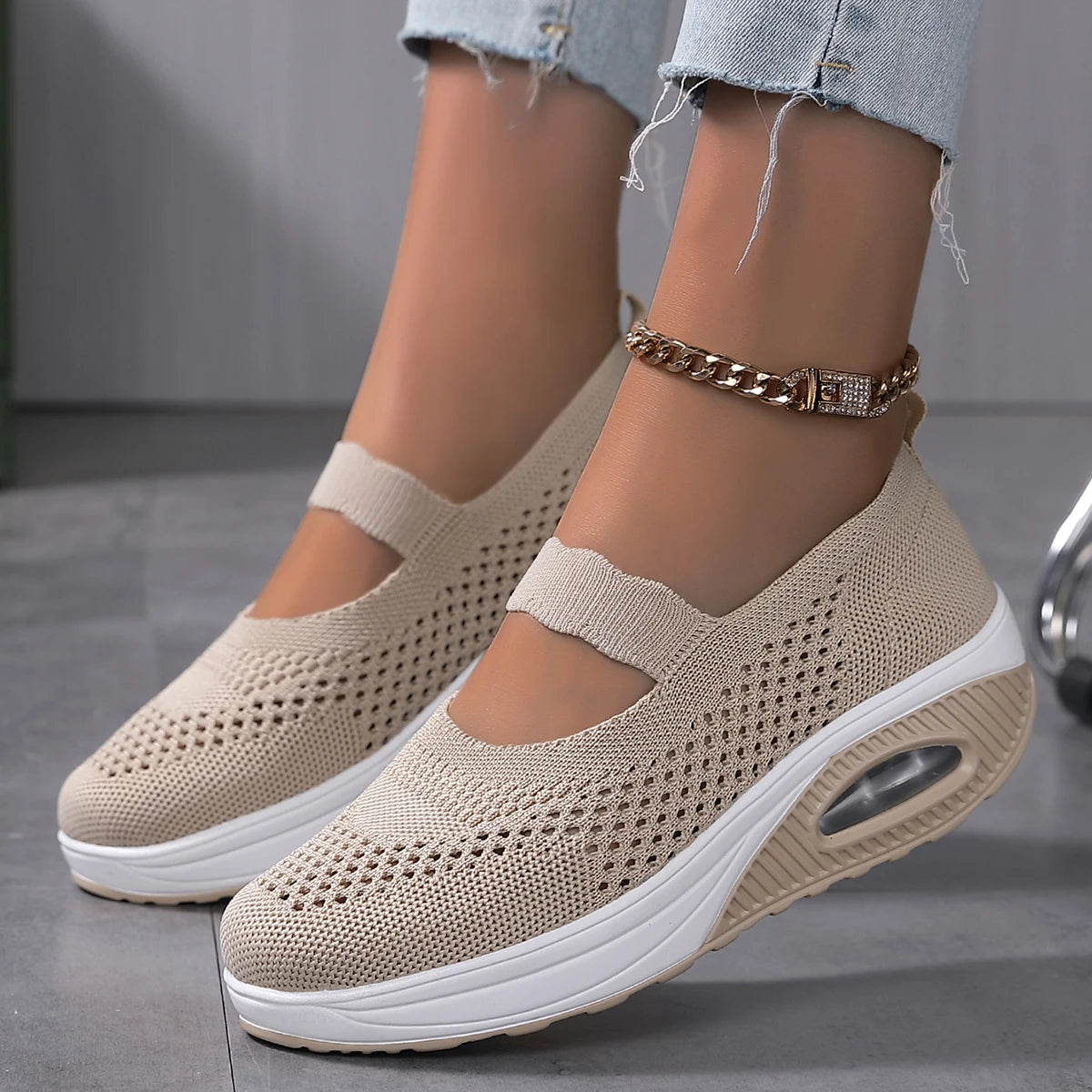Fashion Woman Vulcanize Platform Casual Sneakers Women Flats Mesh Breathable Running Walking Shoes Chunky Sports
