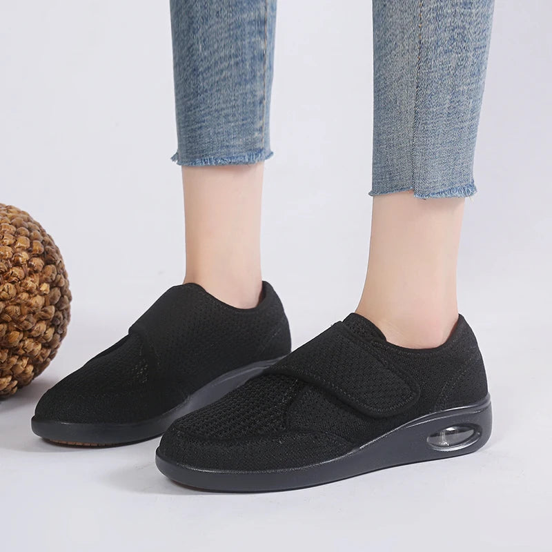 Unisex Walking Shoes Men Diabetic Shoes Elderly Casual Solid Color Flat Shoes Women Soft Comfortable Sneakers Plus Size