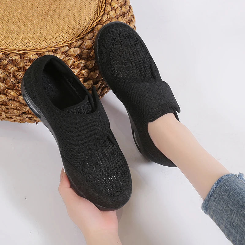 Unisex Walking Shoes Men Diabetic Shoes Elderly Casual Solid Color Flat Shoes Women Soft Comfortable Sneakers Plus Size