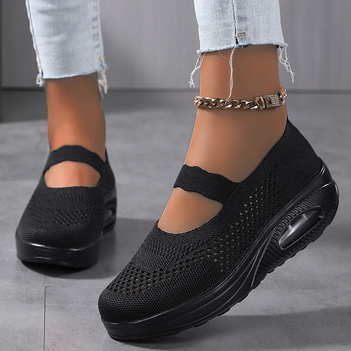 Fashion Woman Vulcanize Platform Casual Sneakers Women Flats Mesh Breathable Running Walking Shoes Chunky Sports