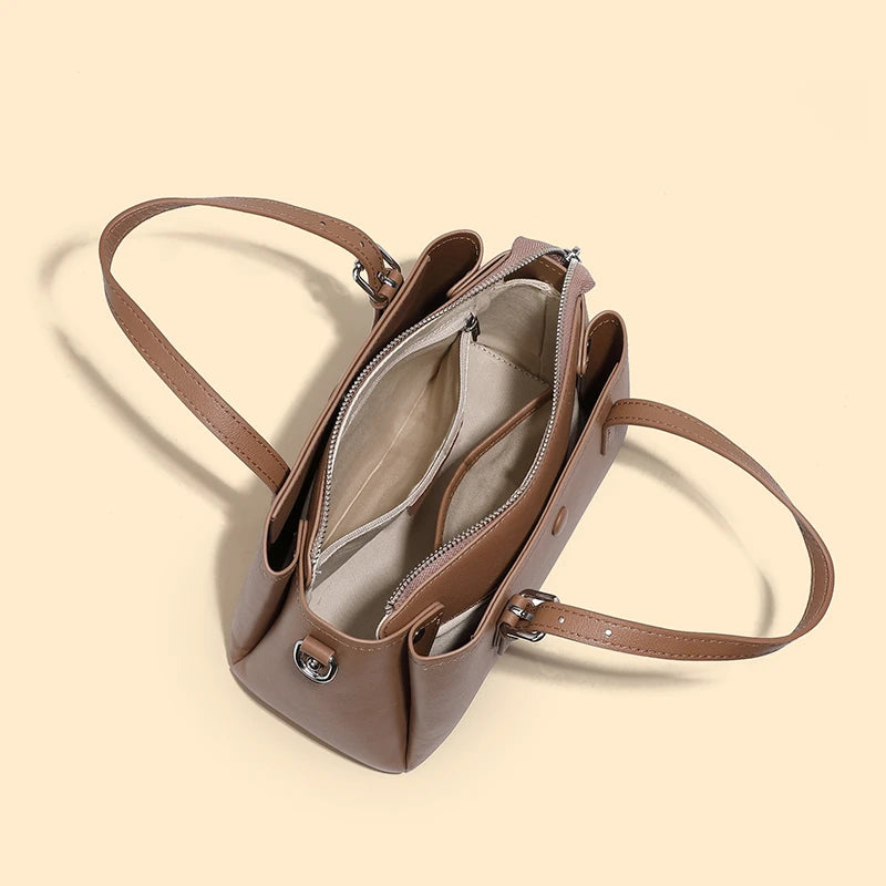 Bolsa de Couro Três Camadas